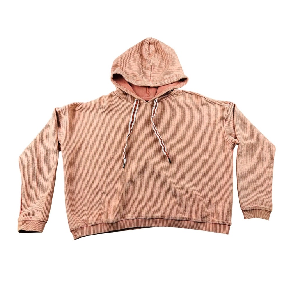 Aerie Ribbed Crop Hoodie Women S Pink Relaxed Boxy Oversized Softgirl Athleisure